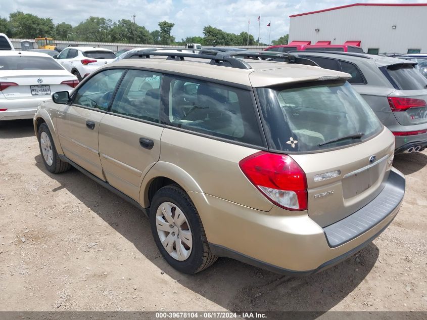 2009 Subaru Outback 2.5I VIN: 4S4BP60C496318100 Lot: 39678104