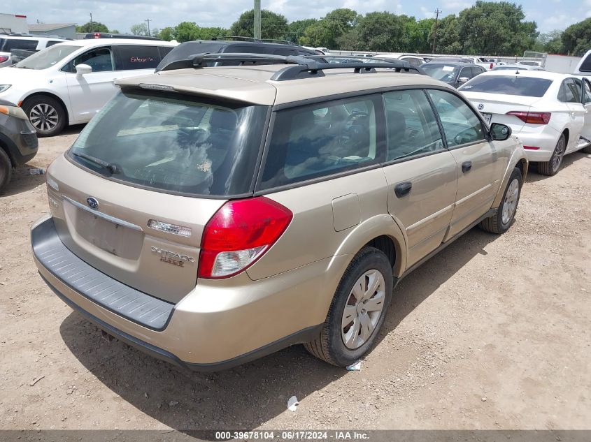 2009 Subaru Outback 2.5I VIN: 4S4BP60C496318100 Lot: 39678104