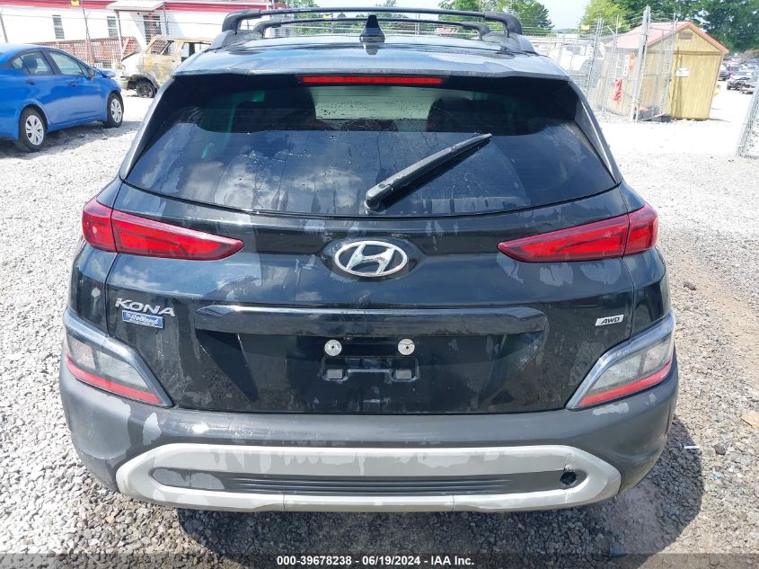 2022 Hyundai Kona Sel VIN: KM8K3CAB6NU760348 Lot: 39678238