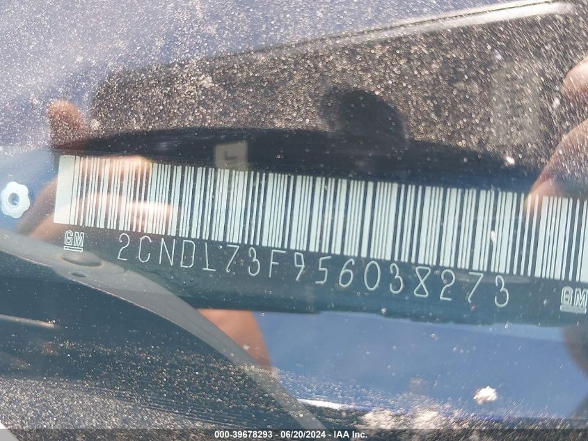 2005 Chevrolet Equinox Lt VIN: 2CNDL73F956038273 Lot: 39678293