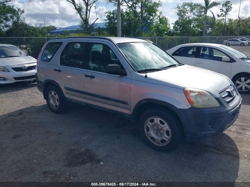 2006 Honda Cr-V Lx VIN: SHSRD68596U400835 Lot: 39678425