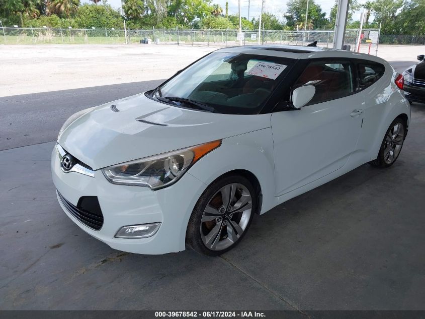 2012 Hyundai Veloster Base W/Red/Black VIN: KMHTC6AD4CU059554 Lot: 39678542
