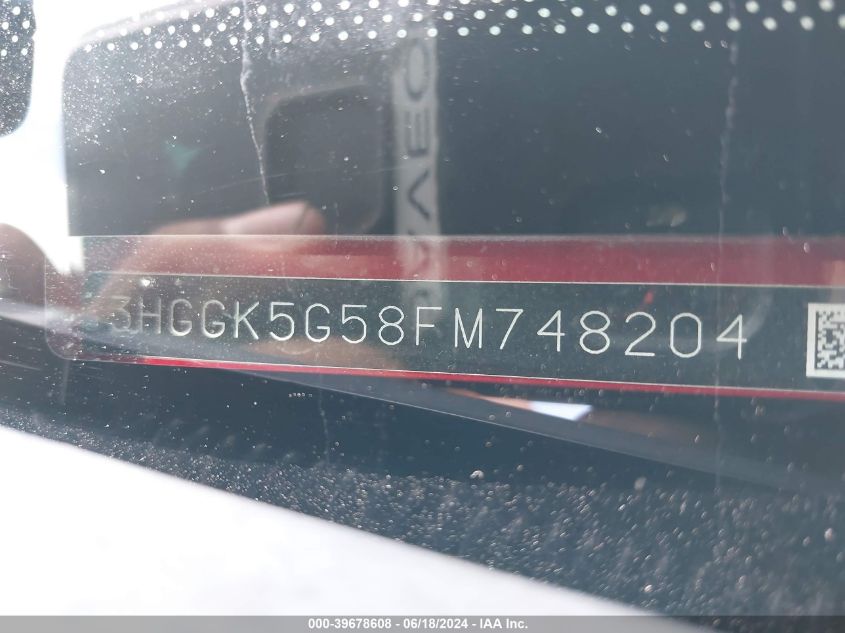 2015 Honda Fit Lx VIN: 3HGGK5G58FM748204 Lot: 39678608