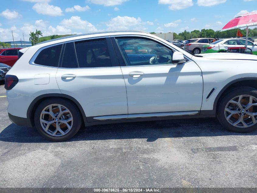 2022 BMW X3 Sdrive30I VIN: 5UX43DP06N9J59886 Lot: 39678625