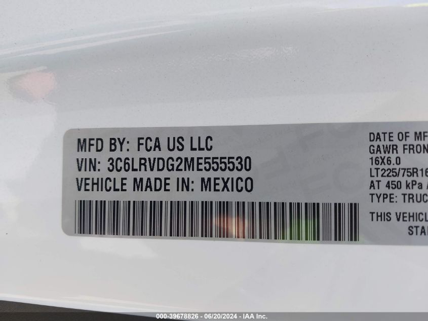 03C6LRVDG2ME55530 2021 Ram Promaster 2500 2500 High