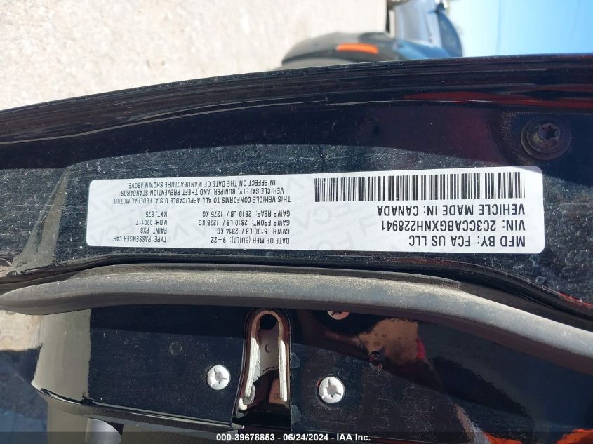 2022 Chrysler 300 S VIN: 2C3CCABGXNH228941 Lot: 39678853