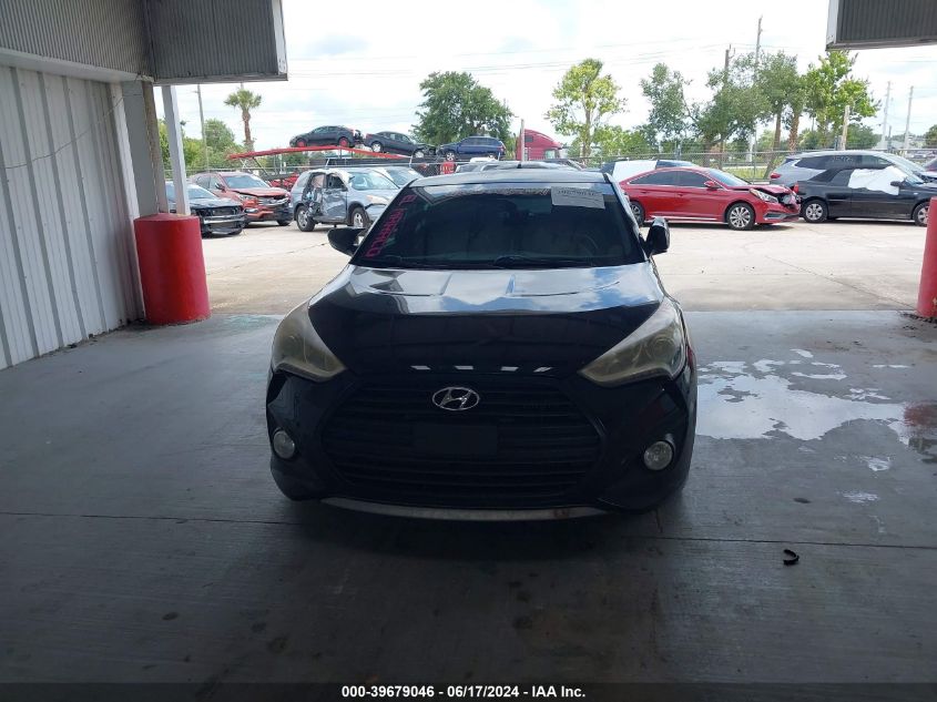 2014 Hyundai Veloster Turbo W/Blue VIN: KMHTC6AE7EU183166 Lot: 39679046