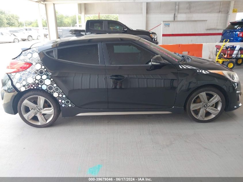 2014 Hyundai Veloster Turbo W/Blue VIN: KMHTC6AE7EU183166 Lot: 39679046