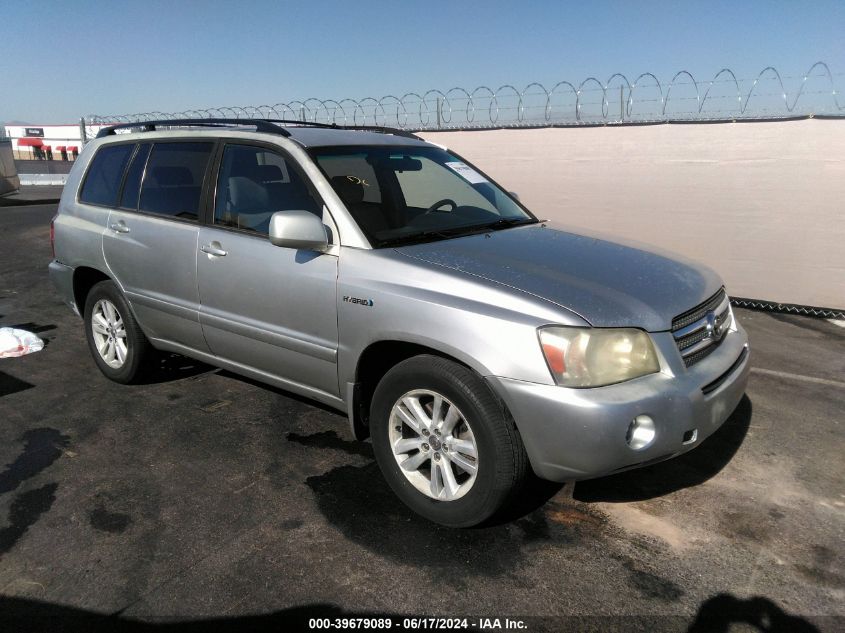 2006 Toyota Highlander Hybrid V6 VIN: JTEDW21A360011288 Lot: 39679089