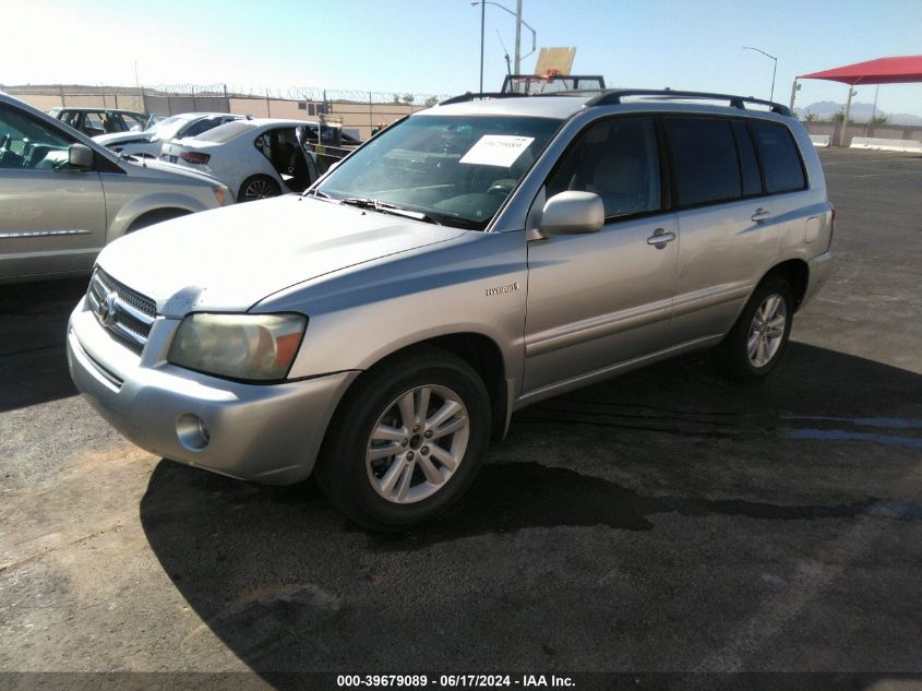 2006 Toyota Highlander Hybrid V6 VIN: JTEDW21A360011288 Lot: 39679089