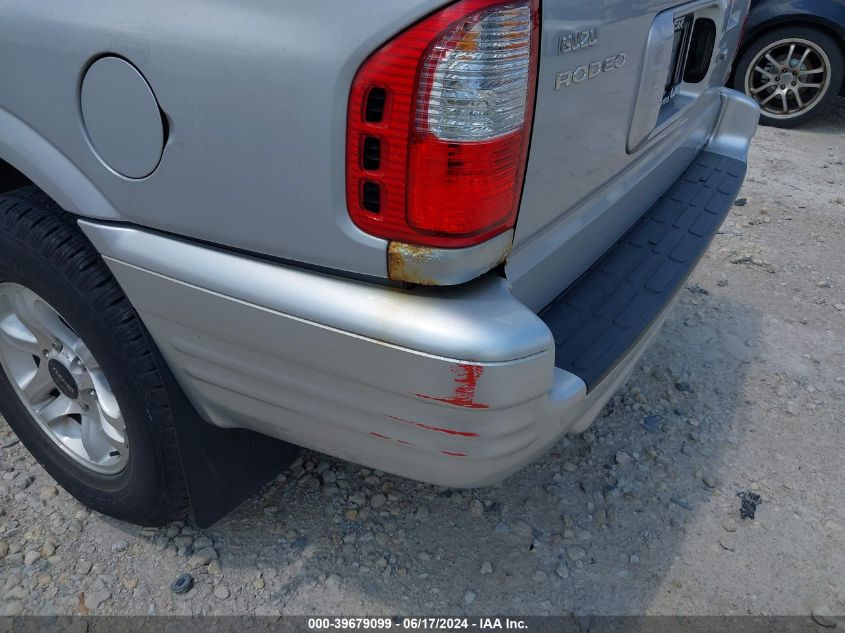 2002 Isuzu Rodeo Ls 3.2L/Lse 3.2L V6/S/S 3.2L V6 VIN: 4S2DM58W124333383 Lot: 39679099