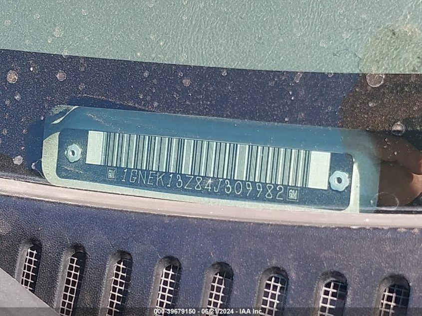 2004 Chevrolet Tahoe Lt VIN: 1GNEK13Z84J309982 Lot: 39679150