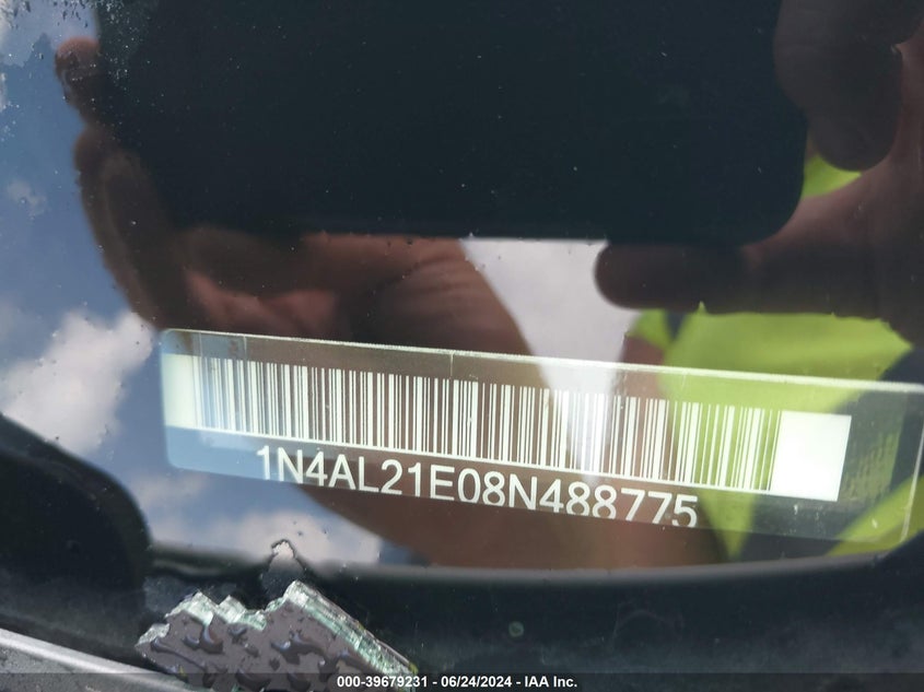 2008 Nissan Altima 2.5 S VIN: 1N4AL21E08N488775 Lot: 39679231