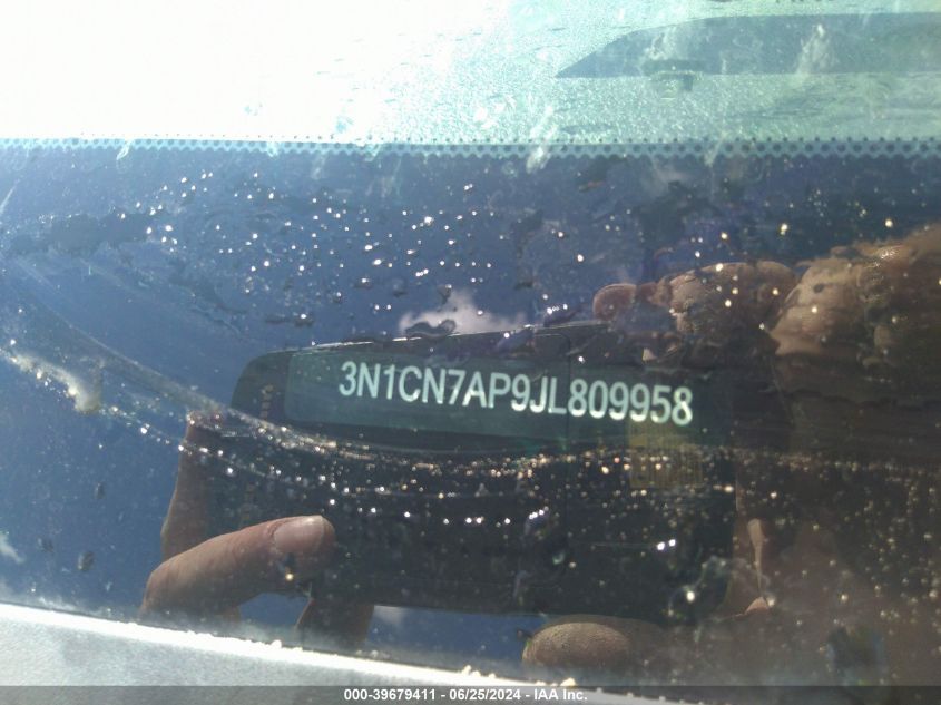 2018 Nissan Versa 1.6 Sv VIN: 3N1CN7AP9JL809958 Lot: 39679411