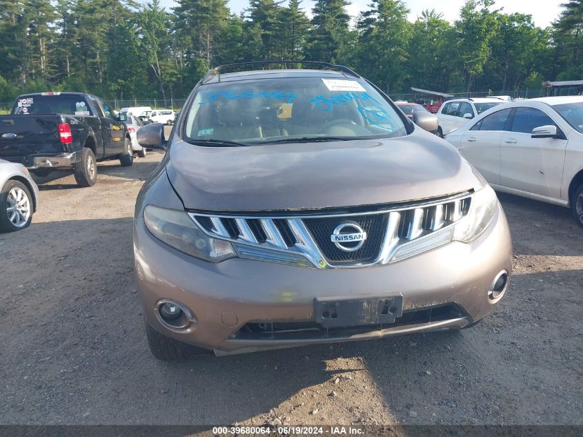 2010 Nissan Murano S/Sl/Le VIN: JN8AZ1MW5AW133256 Lot: 39680064