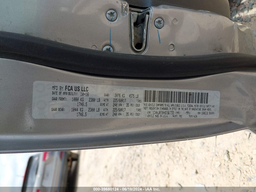 2017 JEEP PATRIOT LATITUDE - 1C4NJRFBXHD151772