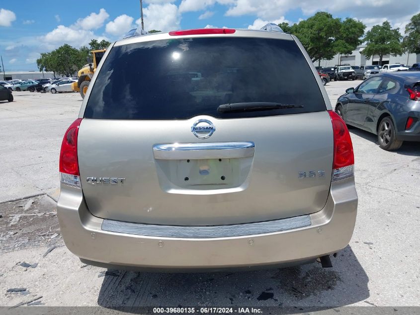 2007 Nissan Quest 3.5 S VIN: 5N1BV28U07N125733 Lot: 39680135