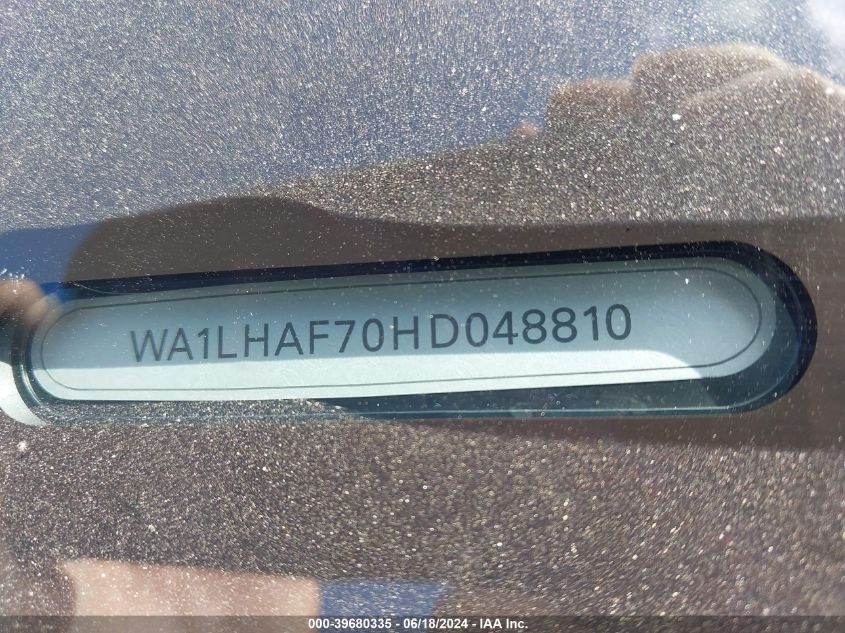 2017 Audi Q7 2.0T Premium VIN: WA1LHAF70HD048810 Lot: 39680335