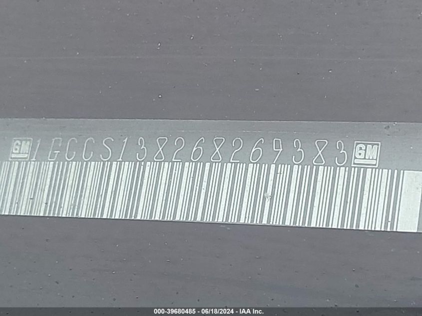 2006 Chevrolet Colorado Lt VIN: 1GCCS138268269383 Lot: 39680485