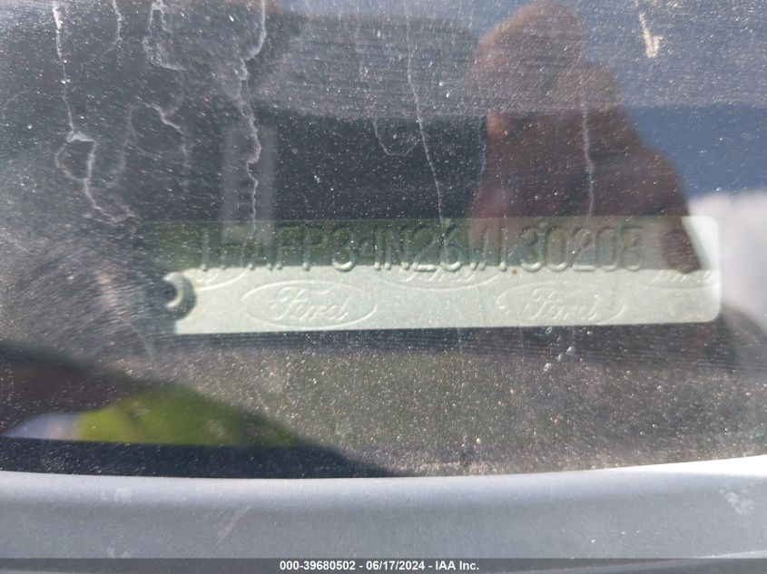 2006 Ford Focus Zx4 VIN: 1FAFP34N26W130208 Lot: 39680502