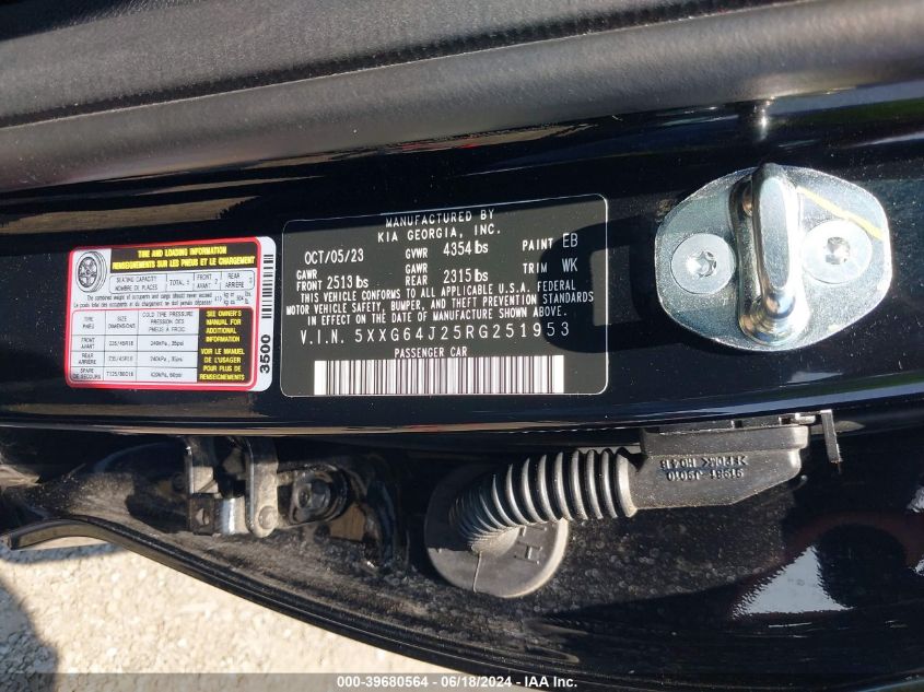 2024 Kia K5 Gt-Line VIN: 5XXG64J25RG251953 Lot: 39680564