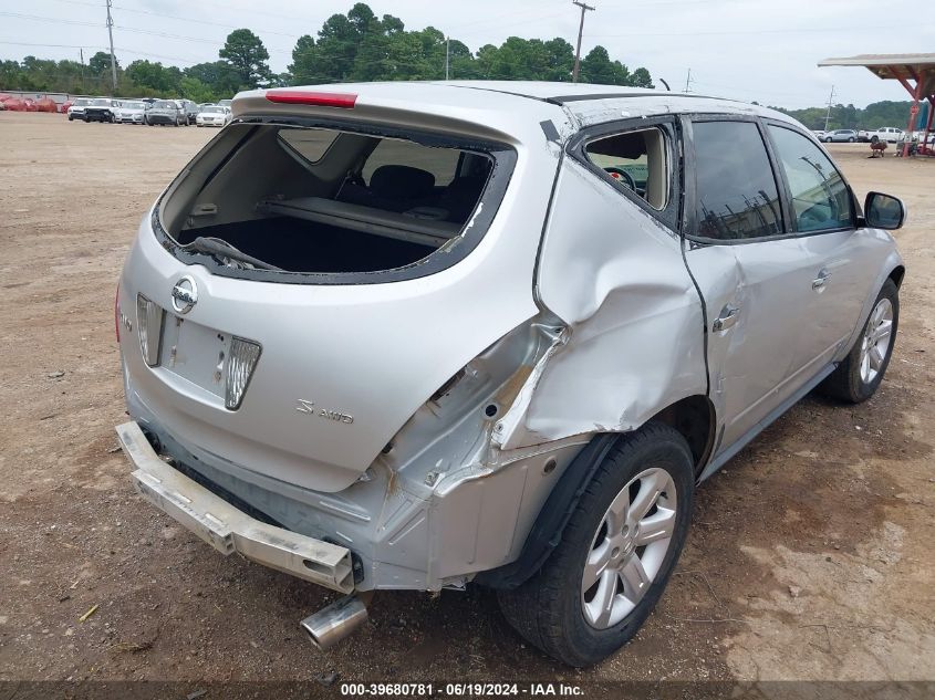 2006 Nissan Murano Sl/Se/S VIN: JN8AZ08W16W514629 Lot: 39680781