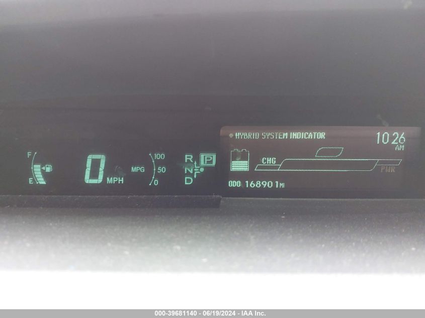 2010 Toyota Prius Iv VIN: JTDKN3DU3A0184926 Lot: 39681140