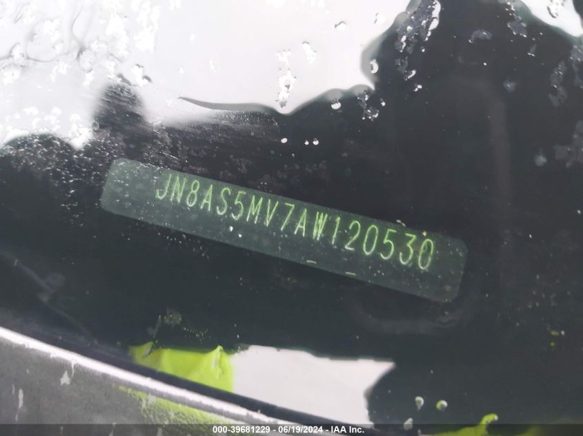 2010 Nissan Rogue S VIN: JN8AS5MV7AW120530 Lot: 39681229