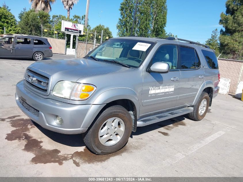 2001 Toyota Sequoia Limited V8 VIN: 5TDBT48A91S032223 Lot: 39681243