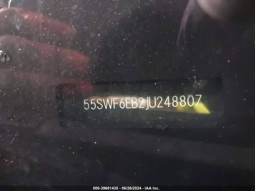 2018 Mercedes-Benz Amg C 43 4Matic VIN: 55SWF6EB2JU248807 Lot: 39681435