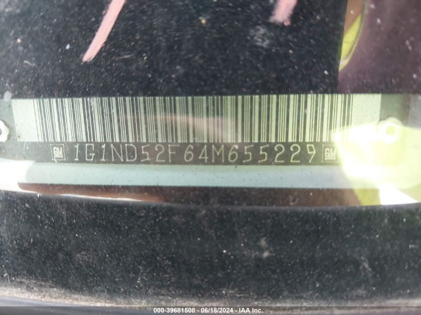 2004 Chevrolet Classic VIN: 1G1ND52F64M655229 Lot: 39681508