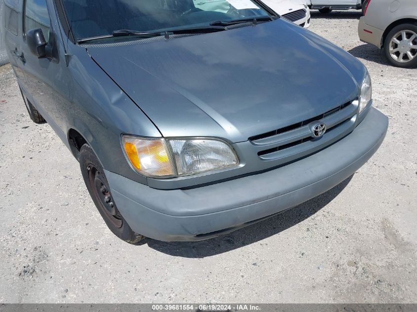 2000 Toyota Sienna Le VIN: 4T3ZF13C9YU238860 Lot: 39681554