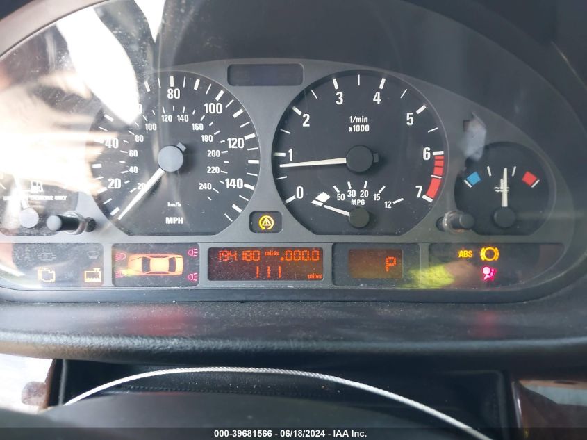 2000 BMW 323I VIN: WBAAM3349YCA92292 Lot: 39681566