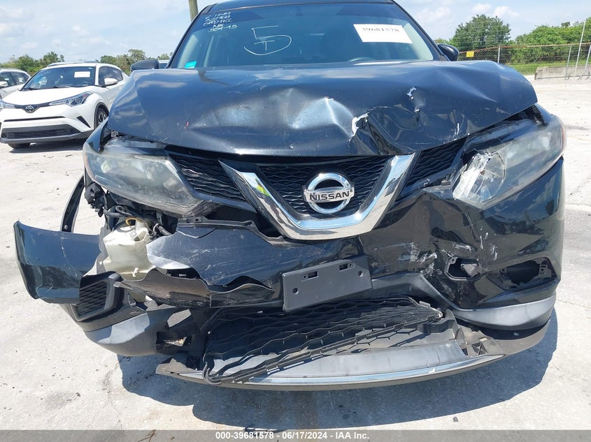 2016 Nissan Rogue S/Sl/Sv VIN: KNMAT2MV2GP684127 Lot: 39681578