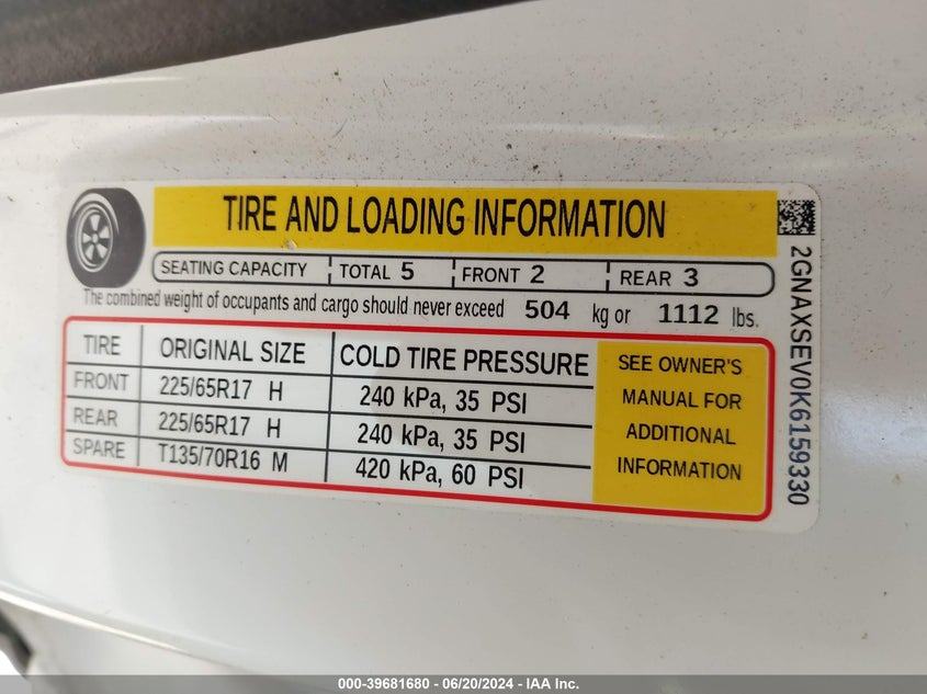 2019 CHEVROLET EQUINOX LS - 2GNAXSEV0K6159330