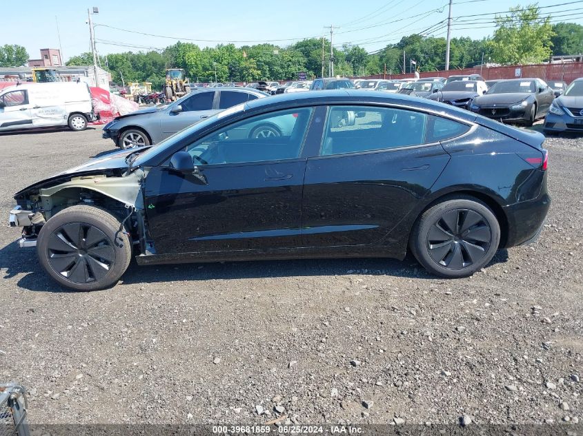 2024 Tesla Model 3 Rear-Wheel Drive VIN: 5YJ3E1EA6RF736252 Lot: 39681859