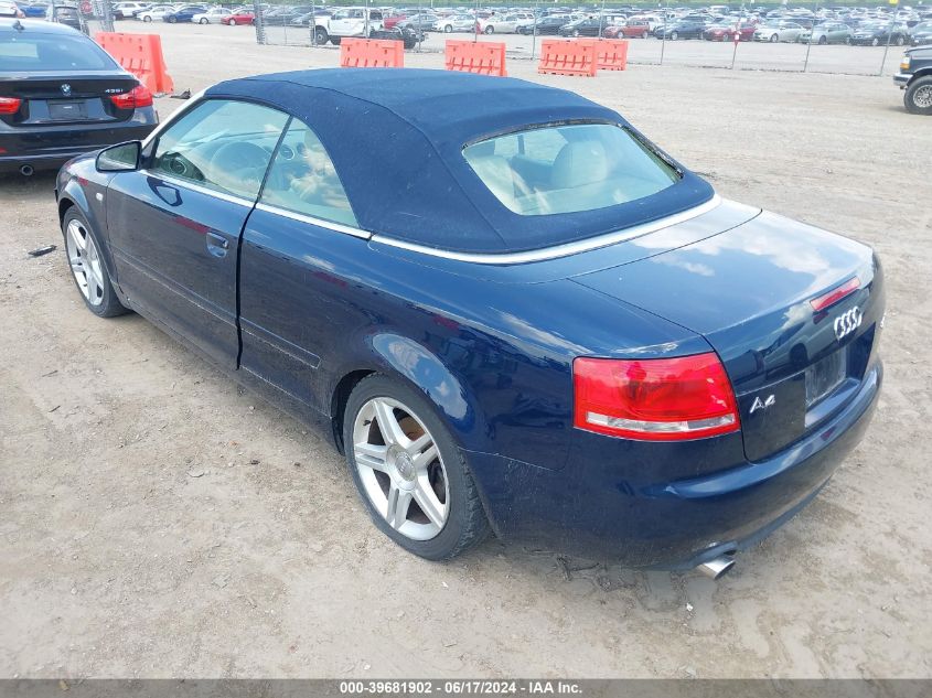 2008 Audi A4 2.0T VIN: WAUDF48H98K012081 Lot: 39681902