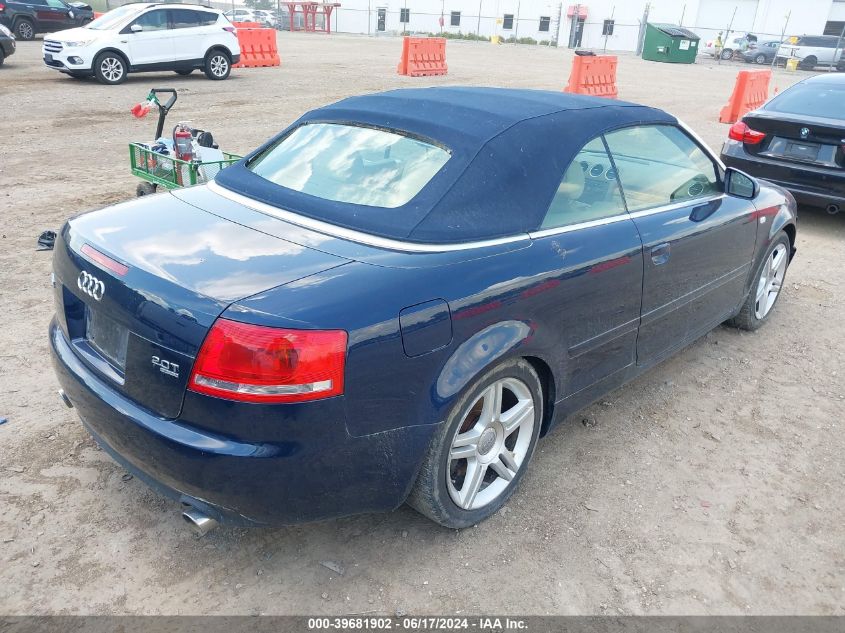 2008 Audi A4 2.0T VIN: WAUDF48H98K012081 Lot: 39681902