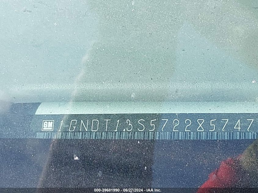 2007 Chevrolet Trailblazer Ls/Lt VIN: 01GNDT13S57228574 Lot: 39681990