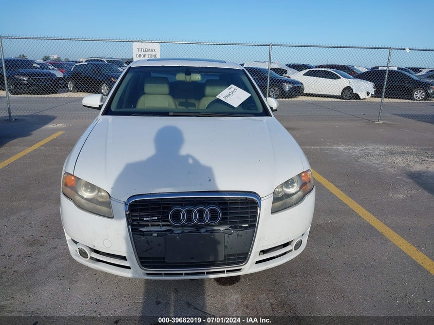 2007 Audi A4 2.0T VIN: WAUDF78E27A061795 Lot: 39682019
