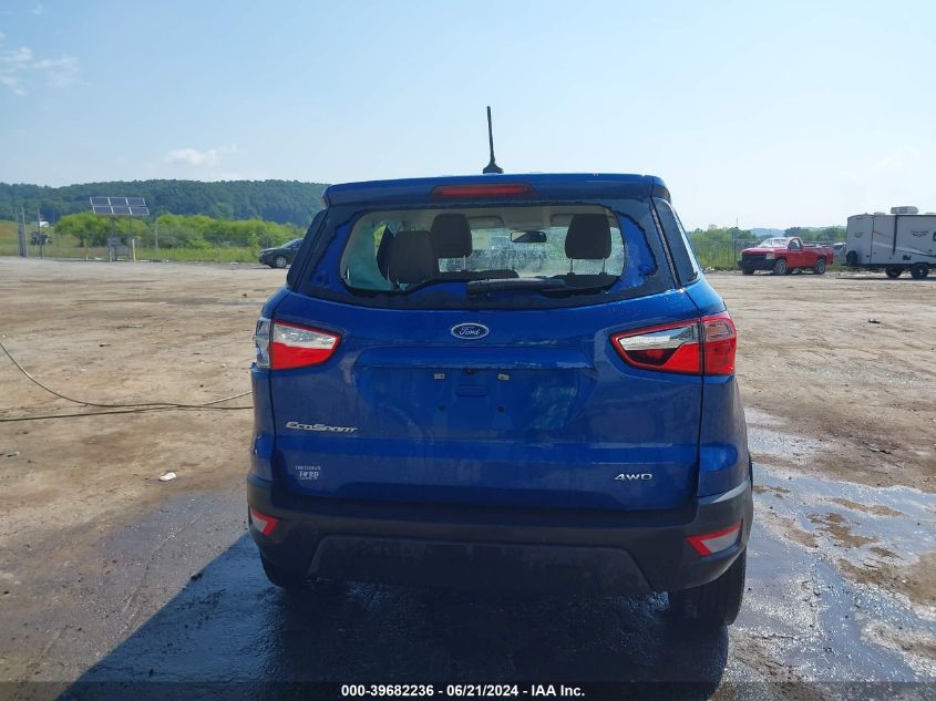 2022 Ford Ecosport S VIN: MAJ6S3FLXNC460365 Lot: 39682236