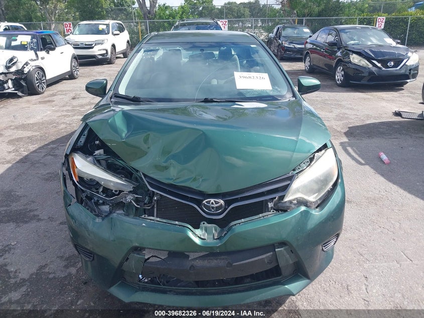 2016 Toyota Corolla L/Le/Le Pls/Prm/S/S Pls VIN: 2T1BURHE0GC626133 Lot: 39682326