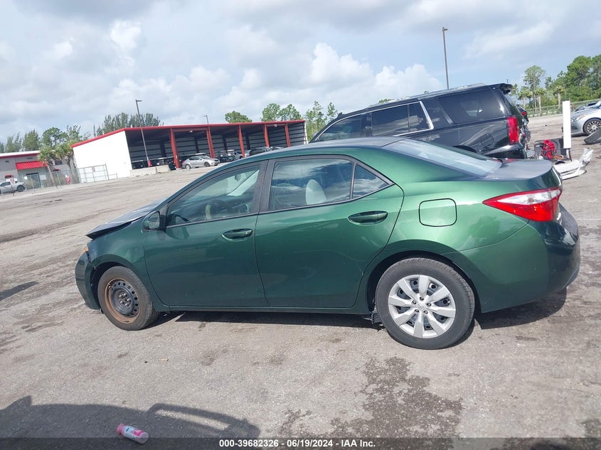 2016 Toyota Corolla L/Le/Le Pls/Prm/S/S Pls VIN: 2T1BURHE0GC626133 Lot: 39682326