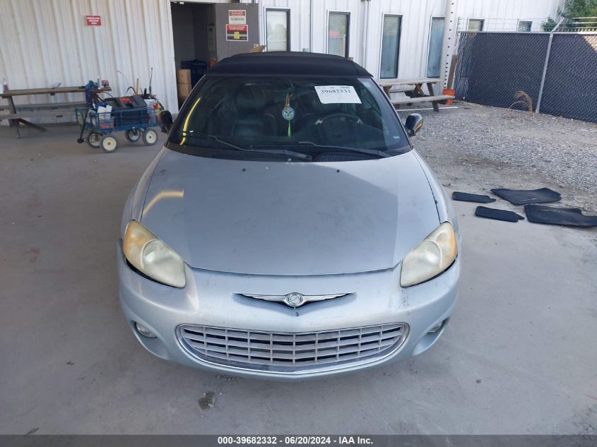 2002 Chrysler Sebring Limited VIN: 1C3EL65R72N206224 Lot: 39682332