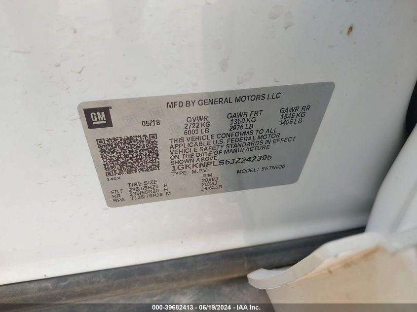 2018 GMC Acadia Denali VIN: 1GKKNPLS5JZ242395 Lot: 39682413