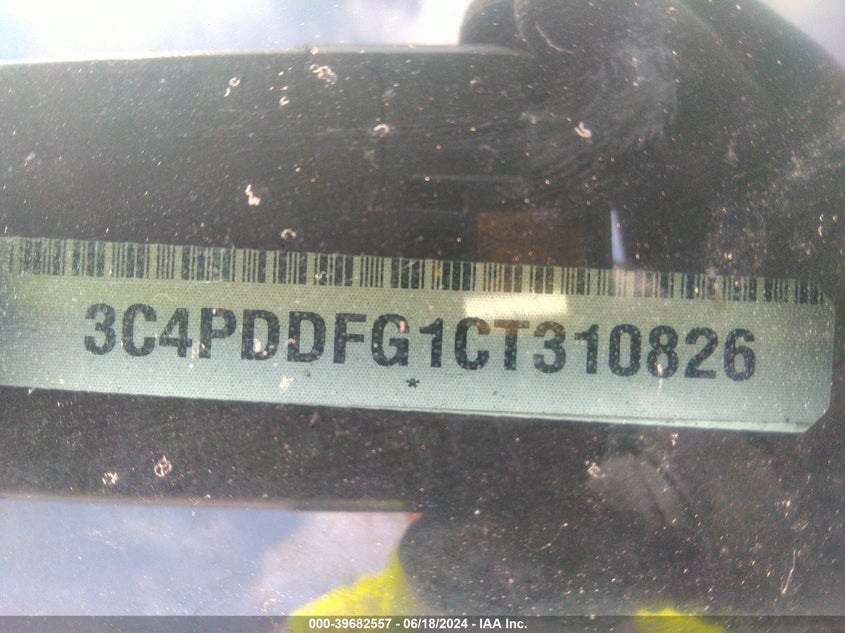 2012 Dodge Journey R/T VIN: 3C4PDDFG1CT310826 Lot: 39682557