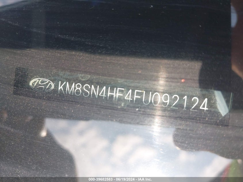 2015 Hyundai Santa Fe Gls VIN: KM8SN4HF4FU092124 Lot: 39682583