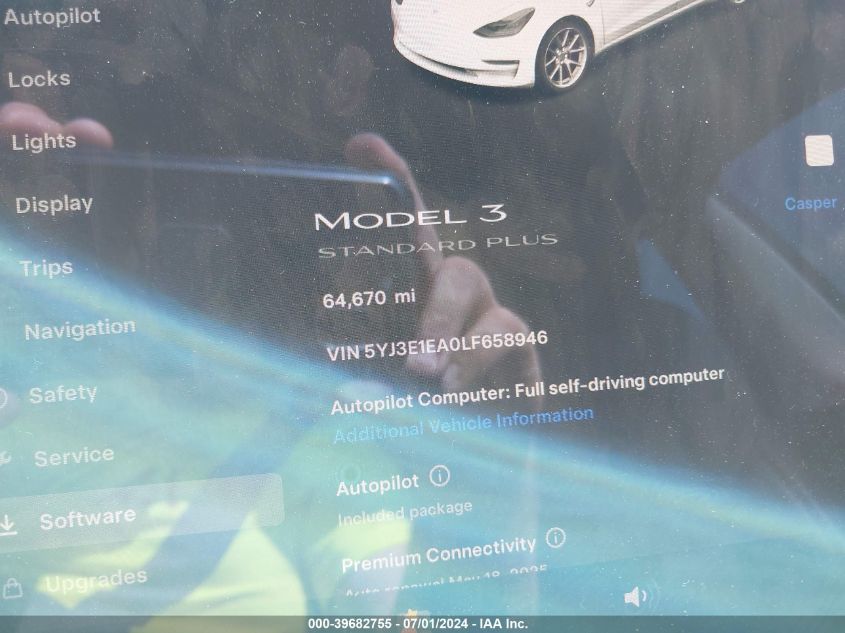 2020 TESLA MODEL 3 STANDARD RANGE PLUS REAR-WHEEL DRIVE/STANDARD RANGE REAR-WHEEL DRIVE - 5YJ3E1EA0LF658946