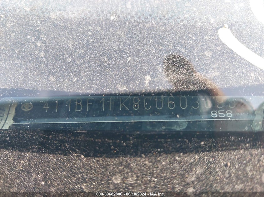 2012 Toyota Camry Se VIN: 4T1BF1FK8CU603695 Lot: 39682806