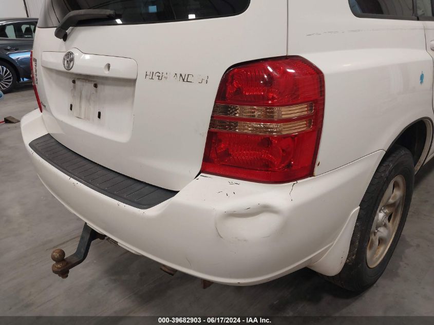 2001 Toyota Highlander VIN: JTEHD21A610001466 Lot: 39682903